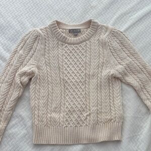 J. Crew Women's Soft Cream Cable Knit Sweater